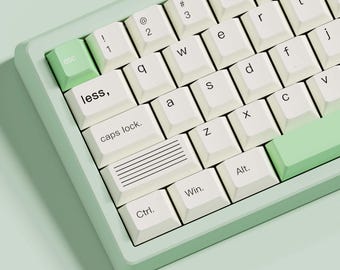 Nature Zen Keycaps 124 Key PBT Mint Cream Set
