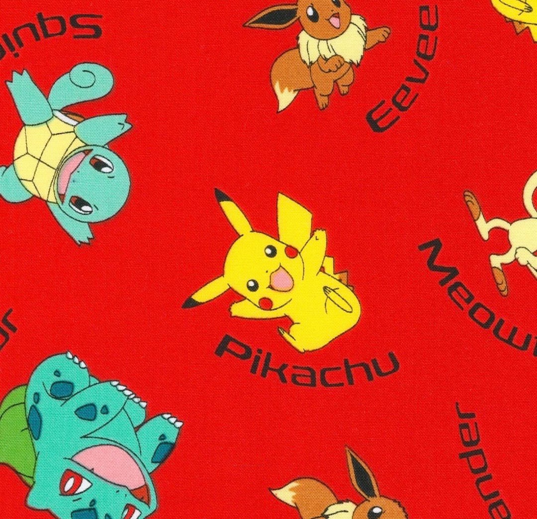 Pokemon Fabric 100% Cotton Fabric - Etsy