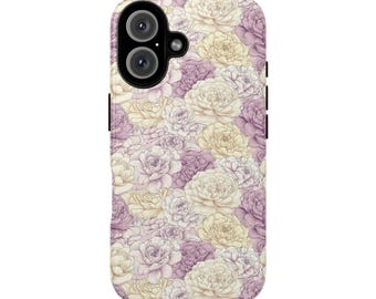 Pastell Pfingstrose Blumen Handyhülle | Robuste Hülle