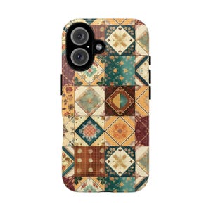 Vintage Patchwork Quilt Phone Case | Floral Geometric iPhone Cover