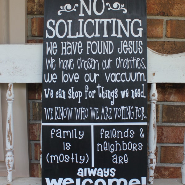 No Soliciting Sign