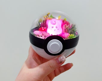 LIGHT UP Clefairy Terrarium Pokeball