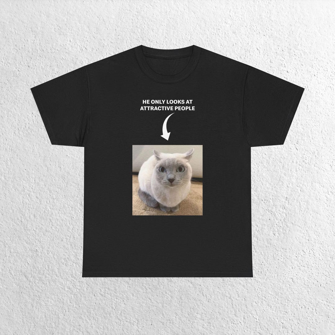 Funny Silly Cat Shirt | Absurd Meme Tee | Weird Cat Graphic Shirt | No ...