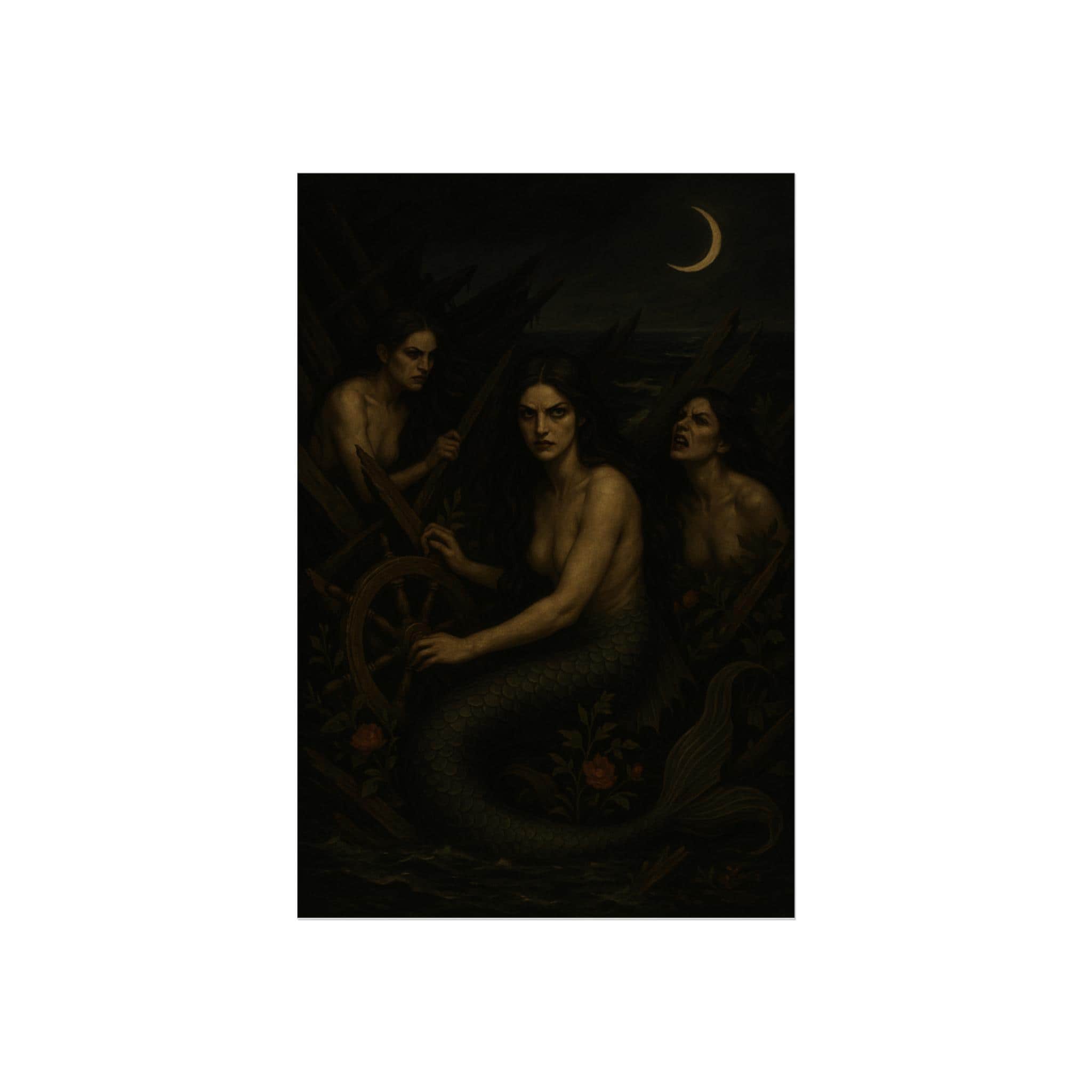 Angry Sirens Giclée Art Print, Dark Mythology, Gothic Ocean Decor - Etsy