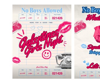 Galentine's Girls Night Flyer | Editable Wine Party Invitation (Digital Download)