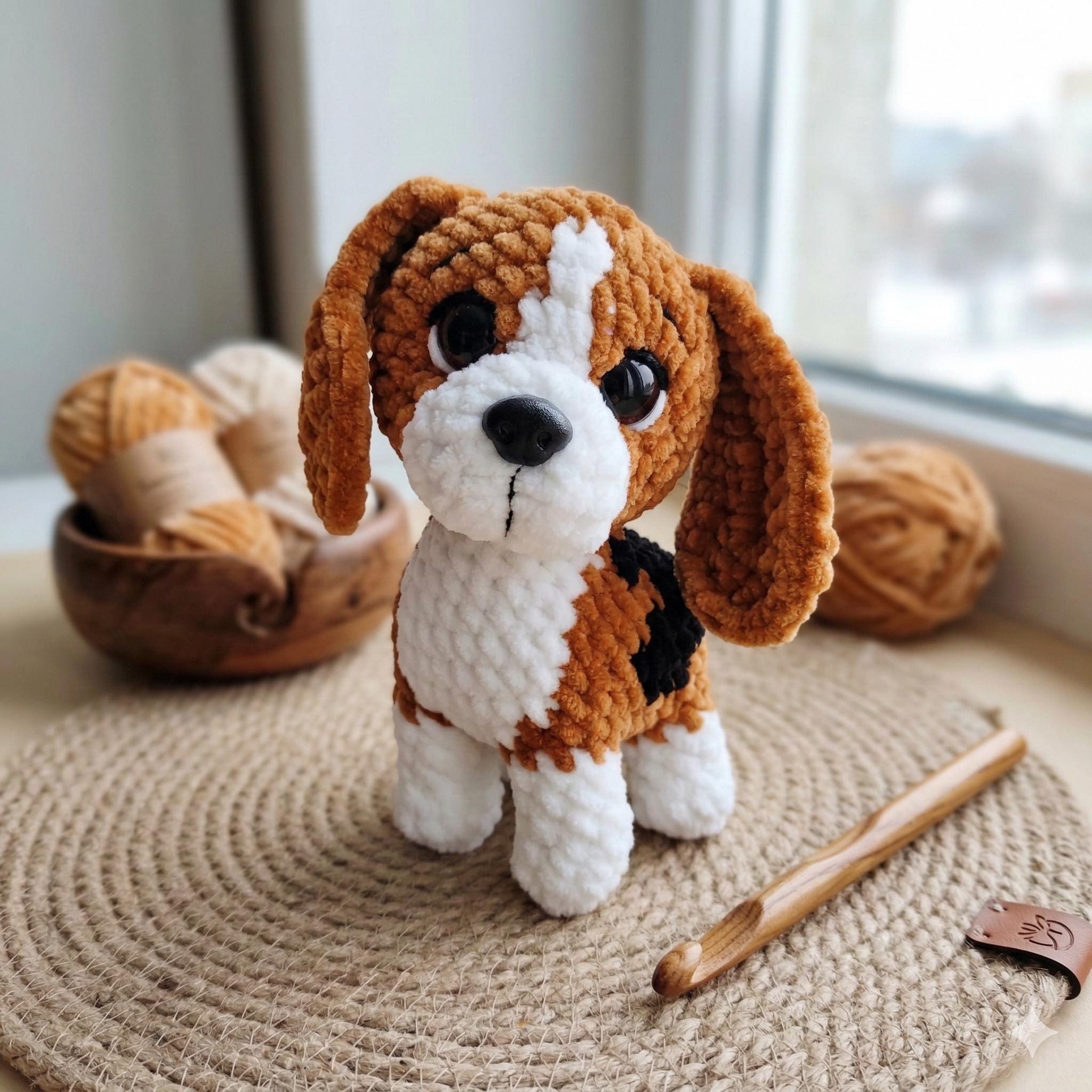 4 Dog Amigurumi Crochet Patterns Bundle (rottweiler, Frenchie, Beagle ...