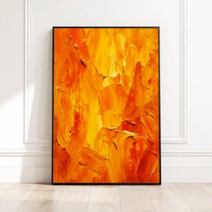 Vibrant Orange Abstract Canvas, Warm Tones Wall Art, Modern Home Decor Painting, Bold Colorful Canvas, Art Design