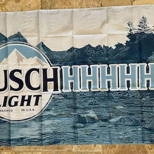 Busch Light Beer BUSCHHHHHHH Skalisty Lód Zimna Góra Płynąca Rzeka Na Zewnątrz Natura 3 x 5 stóp Flaga Baner Dekoracja Baru
