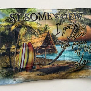 Margaritaville Flag: Jimmy Buffett Parrot Island Bar Decor