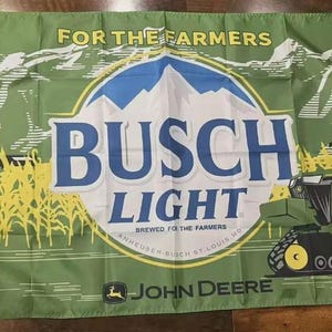 John Deere Busch Light Beer For the Farmers Tractor Cornfield 3 x 5 Ft Flaga Maszt Baner Jednostronny lub Dwustronny