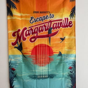 Jimmy Buffett Escape to Margaritaville Guitar Concert 3x5 Ft. Flag Banner Bar Wall Decor