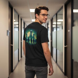 Atomreaktor T-Shirt, Retro Atomic Grafik-T-Shirt, Sci-Fi industrielle Illustration Shirt, Wissenschaft Geschenk