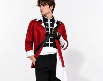 Stark Frieren Beyond Journey's End Season 2 Cosplay Costume, Red Warrior Coat Outfit