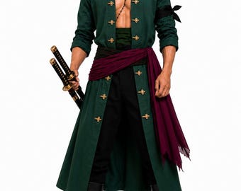 One Piece Roronoa Zoro Inspired Cosplay Costume | Anime Samurai Warrior Outfit