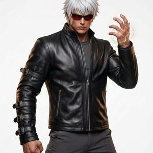 geinspireerd door K Dash Leren jas KOF 99 – King of Fighters-cosplayjack