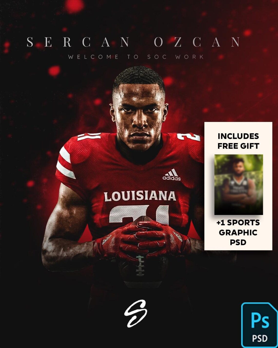 Athlete Sports Poster Template | Editable Photoshop PSD Flyer (digital ...