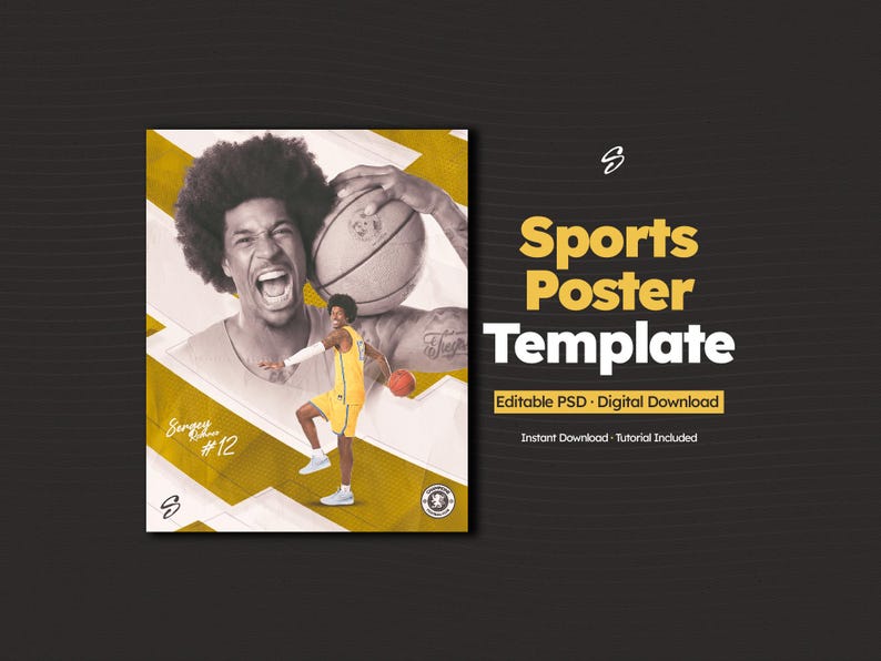 Athlete Sports Poster Template | Editable Photoshop PSD Flyer (digital ...