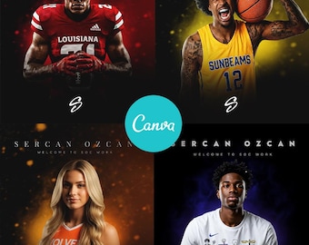 CANVA Athlete Sport Poster Vorlage | Vollständig bearbeitbar in Canva (Digitaler Download)