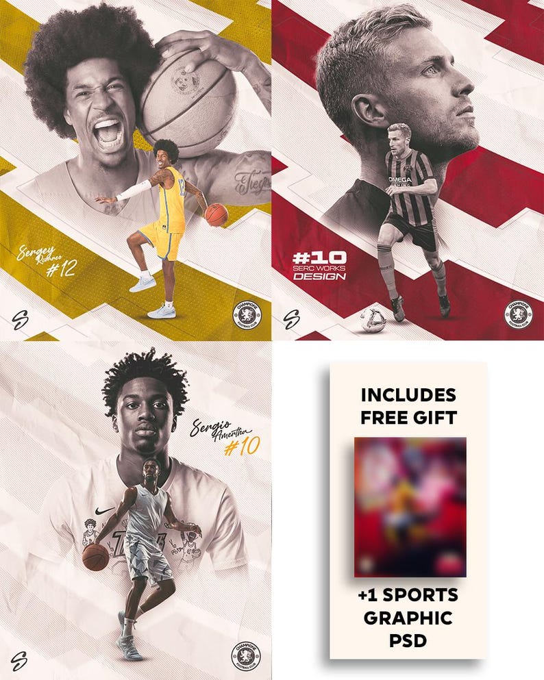 Athlete Sports Poster Template | Editable Photoshop PSD Flyer (digital ...