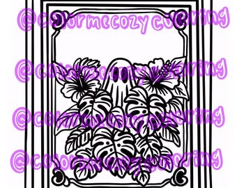 Ghost Monstera Print