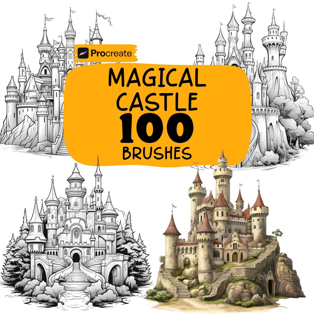 Procreate Fantasy Castles Brushes, 100+ Magical Castles Procreate ...