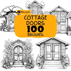 Procreate Cottage Doors-penslar, 100+ Cottage Doors Procreate-stämplar, Cottage Procreate-penslar, Trädörrar, Cottages Procreate-penselset