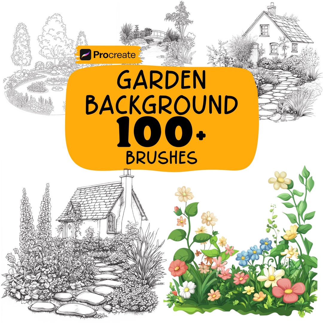 Procreate Garden Brushes, 100+ Garden Procreate Stamps, Plants, Trees ...