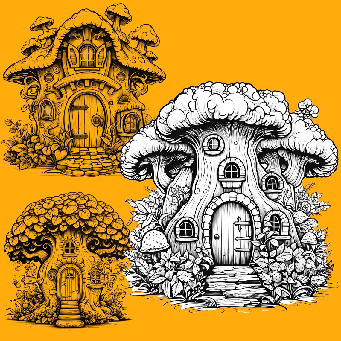 Procreate Fairy Houses Brushes, 100+ Fairy Homes Procreate Stamps ...