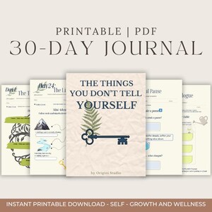 30 Day Self-Growth Journal | Daily Reflection Digital Workbook (PDF)