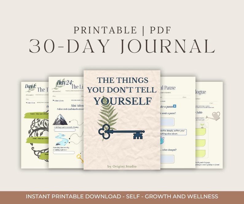 30 Day Self-Growth Journal | Daily Reflection Digital Workbook (PDF)
