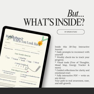 30 Day Self-Growth Journal | Daily Reflection Digital Workbook (PDF)