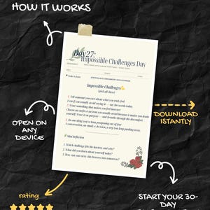 30 Day Self-Growth Journal | Daily Reflection Digital Workbook (PDF)