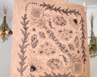 Bandana | Herbs of Protection | Tea-Dyed