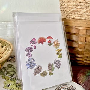 Funghi arcobaleno biglietto vuoto