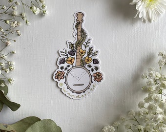 Banjo Flowers Sticker