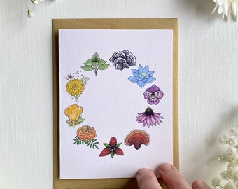 Rainbow Herbs Blank Card