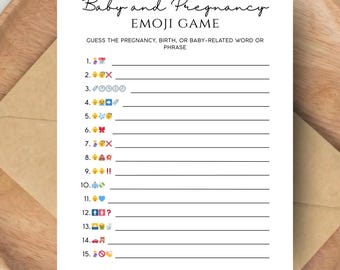 Baby Shower Emoji Game | Baby Emoji Game | Baby shower Games | Ready to Print PDF | Printable Baby Shower Activity