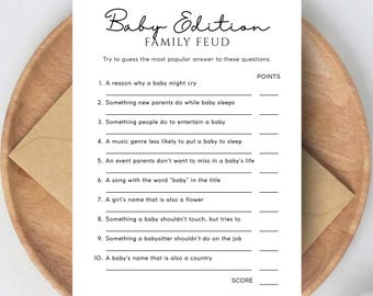 Babyparty Familienfeud Spiel | Baby Fehde zum selbst ausdrucken | Druckbereites PDF | Baby-Dusche-Aktivität
