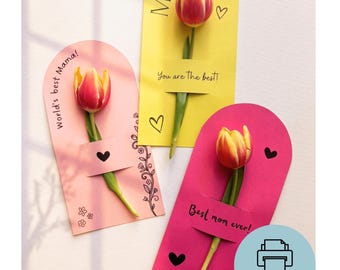 Muttertag Blumenhalter | Druckbare Blumenhalter für Mama | Muttertags Geschenk | Blumen Karte | 3 Designs enthalten | Sofort Download