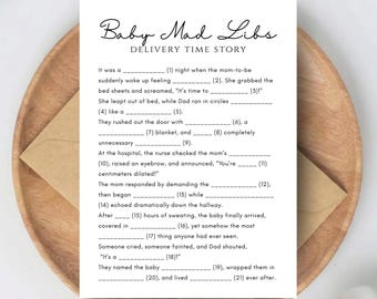 Babyparty Mad Libs Spiel | Lustiges Babyparty Spiel | Druckbereites PDF | Ausdruckbare Baby Spiele