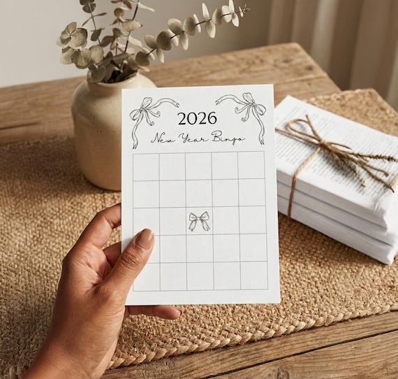 2026 Goals Bingo Card Template | New Year Goals & Vision Bingo | Editable Canva Template | Instant Download