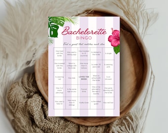 Bachelorette Gast Bingo Spiel | Girls Night Party Spiel | Junggesellinnenabschied | Bearbeitbare Canva Bingo Karten