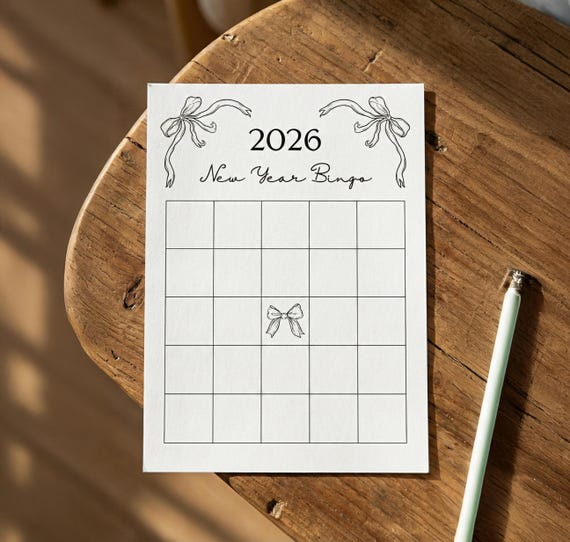 2026 Goals Bingo Card Template | New Year Goals & Vision Bingo | Editable Canva Template | Instant Download