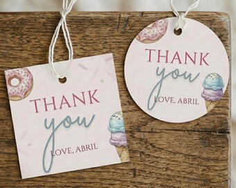 Birthday Favor Tags | Editable Gift Tags | Printable Girl Birthday Favor Tag | Sweet Candy Theme