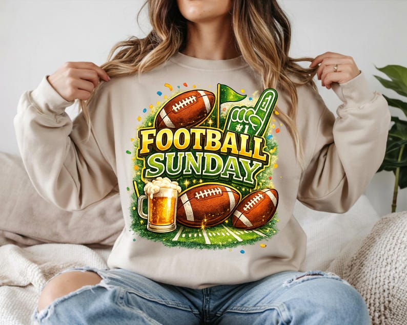 Football Sunday PNG | Game Day Shirt Design, Sublimation (Digital Download image 4