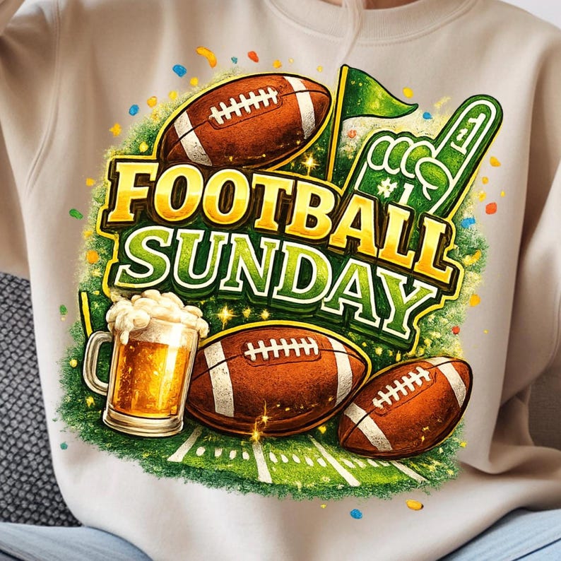 Football Sunday PNG | Game Day Shirt Design, Sublimation (Digital Download image 1