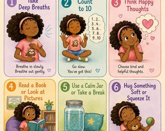 Self-Regulation Poster, Calming Strategies for Kids, Classroom Decor (Digital Download)