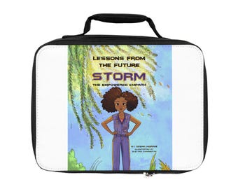 Lessons From the Future Storm lunch bag | Illustrated girl, whimsical nature cover