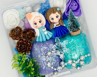 Travel Princess Sensory Play Dough Kit Girl Gift Idea Playdoh Kit Screen Free Travel Activity Frozen Princess Toy Sensory Play Kit