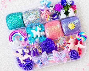 Unicorn Sensory Playdough Kit Unicorn Birthday Party Favor Unicorn Gifts Unicorn Playdoh Screen Free Play Fine Motor Sensory Play Dough Kit